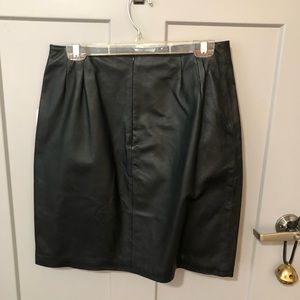 Clio black short leather skirt, size 12.